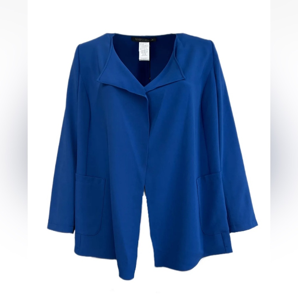 Marina Rinaldi Women’s Blue Captare Open Front Blazer